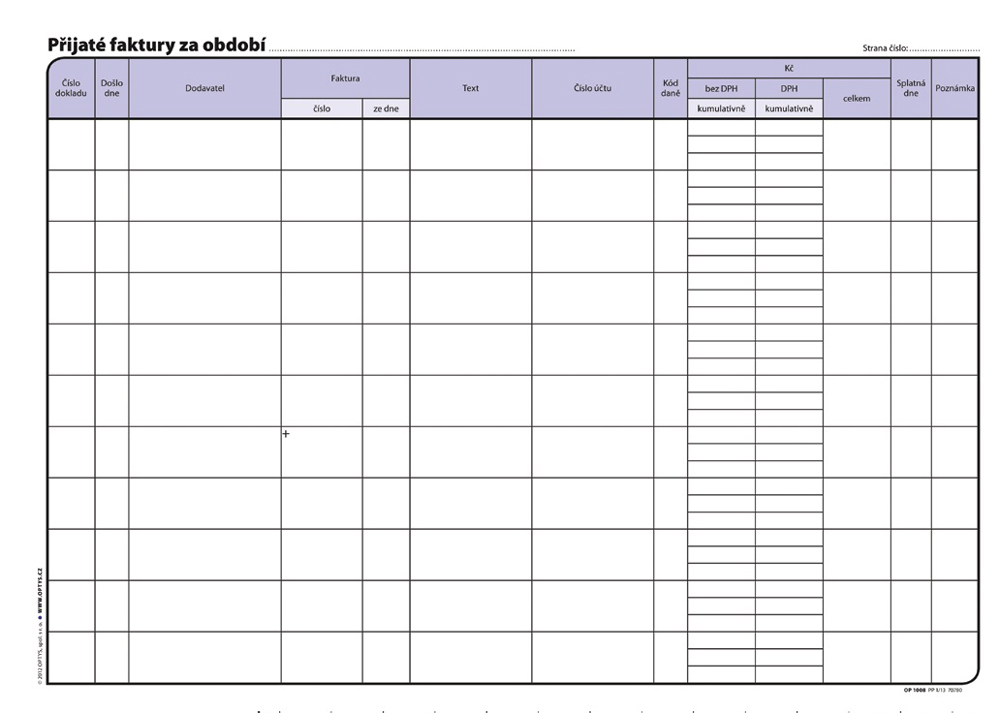 1008 Kniha pohledávek a závazků /společná/