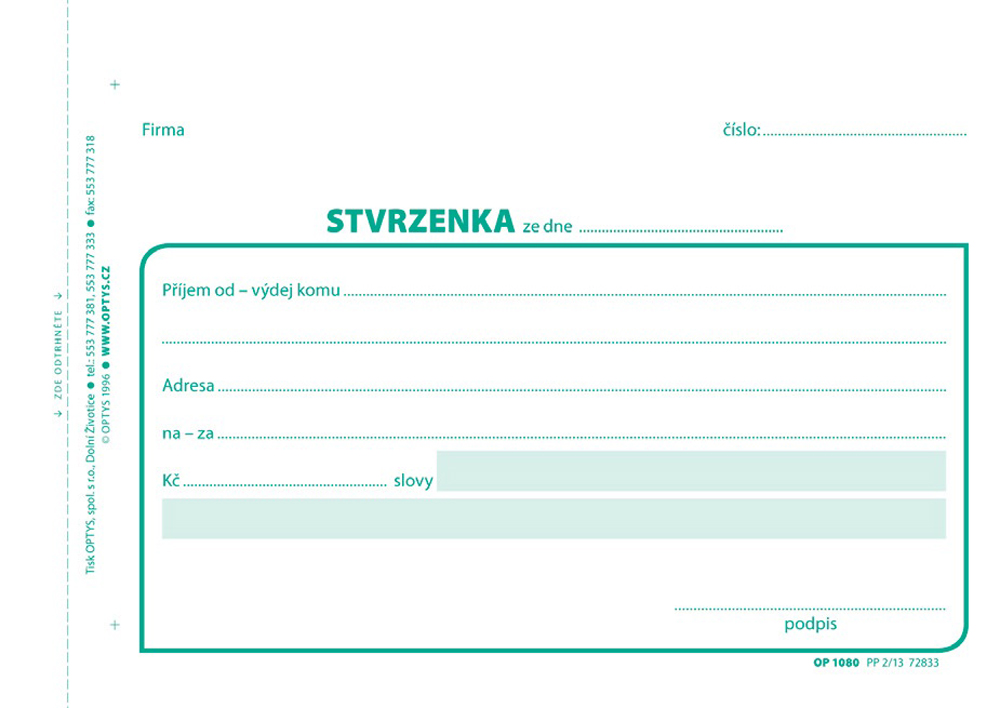 1080 Stvrzenka A6/100l NCR
