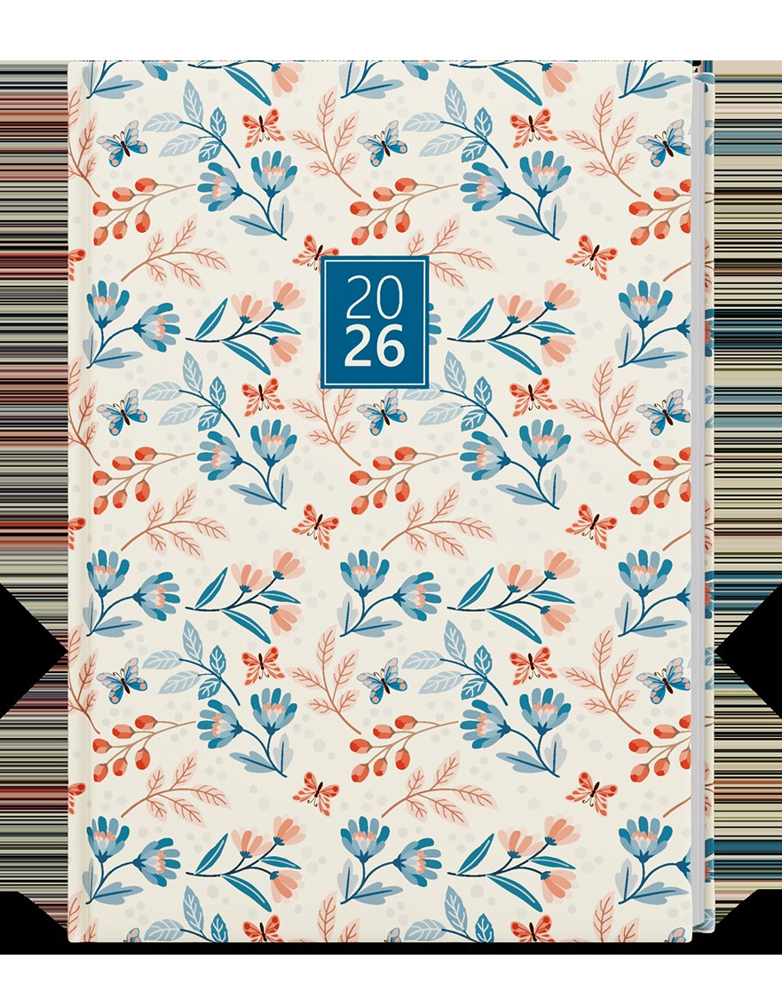 *B26  BDA9-2-26  Denní diář - Adam - Lamino - B6 - Motýli , parciální lak