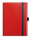 *B26  BDD3-6-26  Denní diář - David - Reno - A5 - červená , gumička + poutko černé