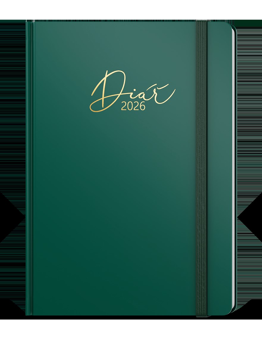 *B26  BDD8-5-26  Denní diář - David - Luxi - A5 - zelená , nepoškrabatelné matné lamino