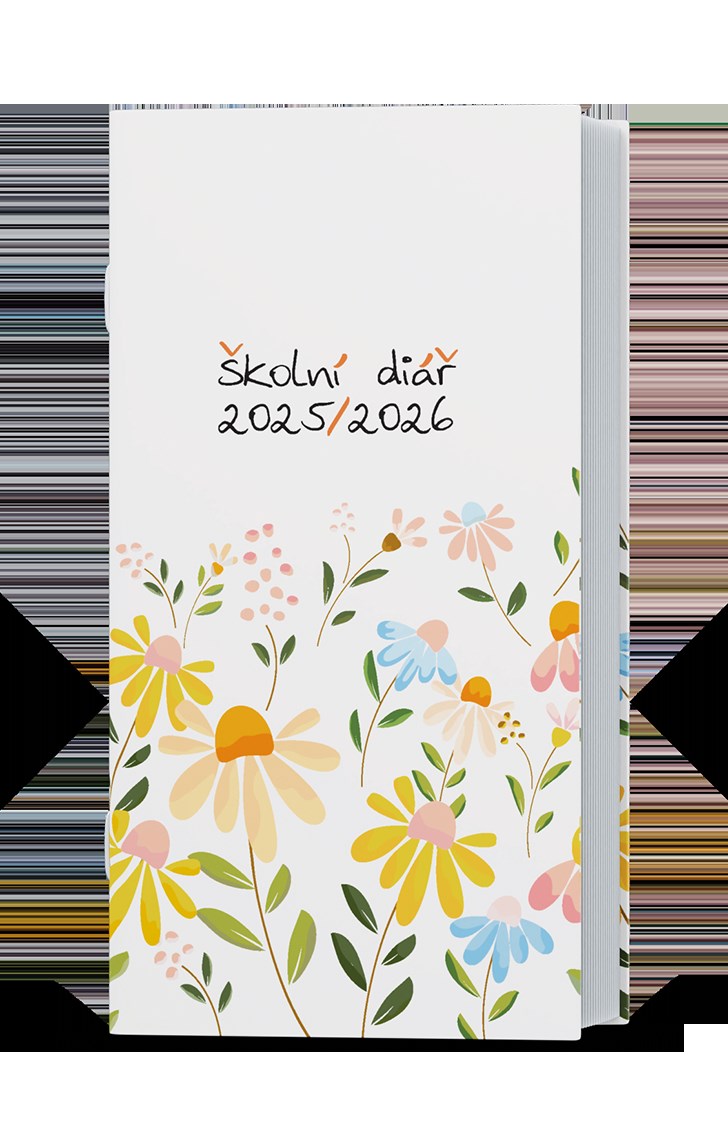 *B26  BMK9-1-26  Měsíční diář  - Klára - Lamino - Bílý , kalendárium září 2025 - srpen 2026
