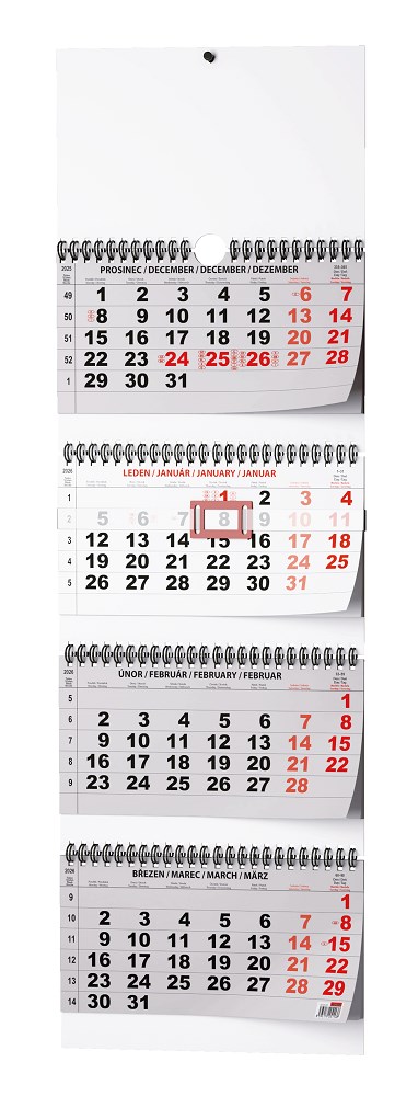 *B26  BNC6-26  Čtyřměsíční - skládaný (s mezinárodními svátky)