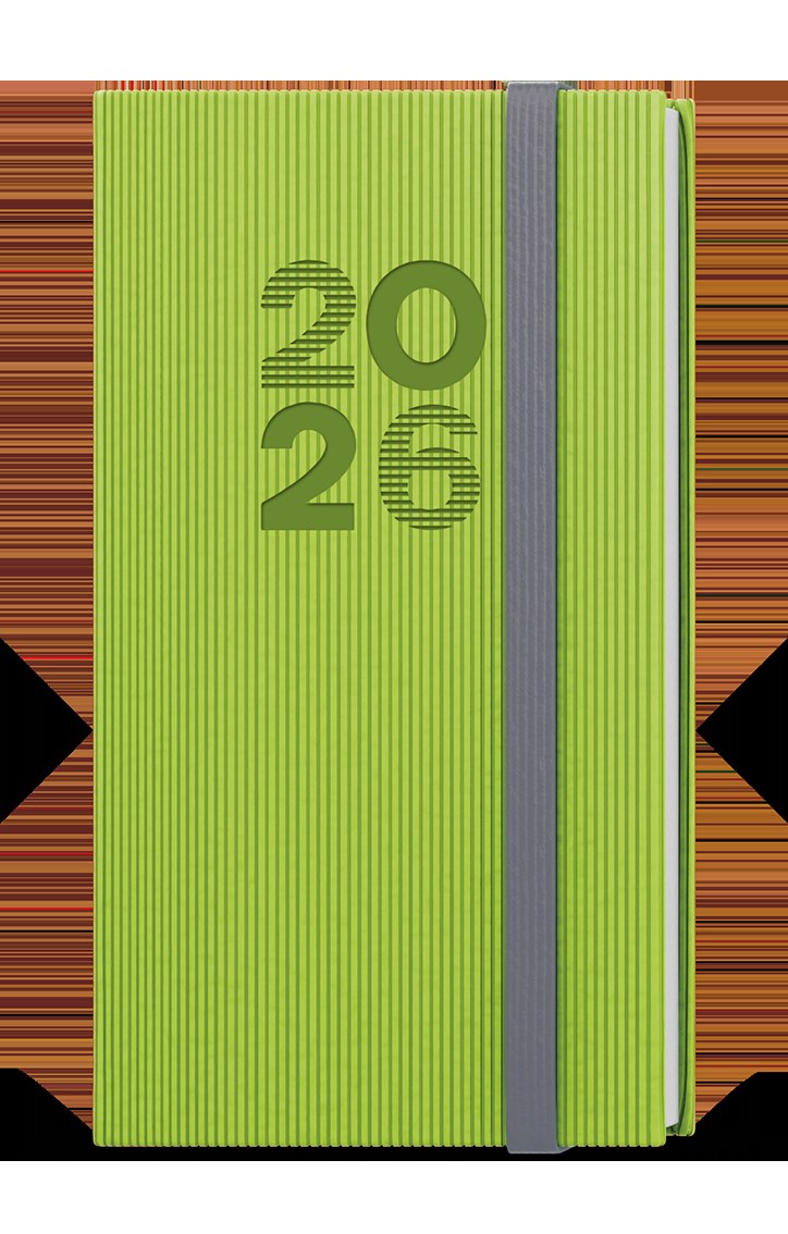 *B26  BTJ23-5-26  Týdenní diář - Jakub - Vigo - kapesní - zelená , šedá gumička