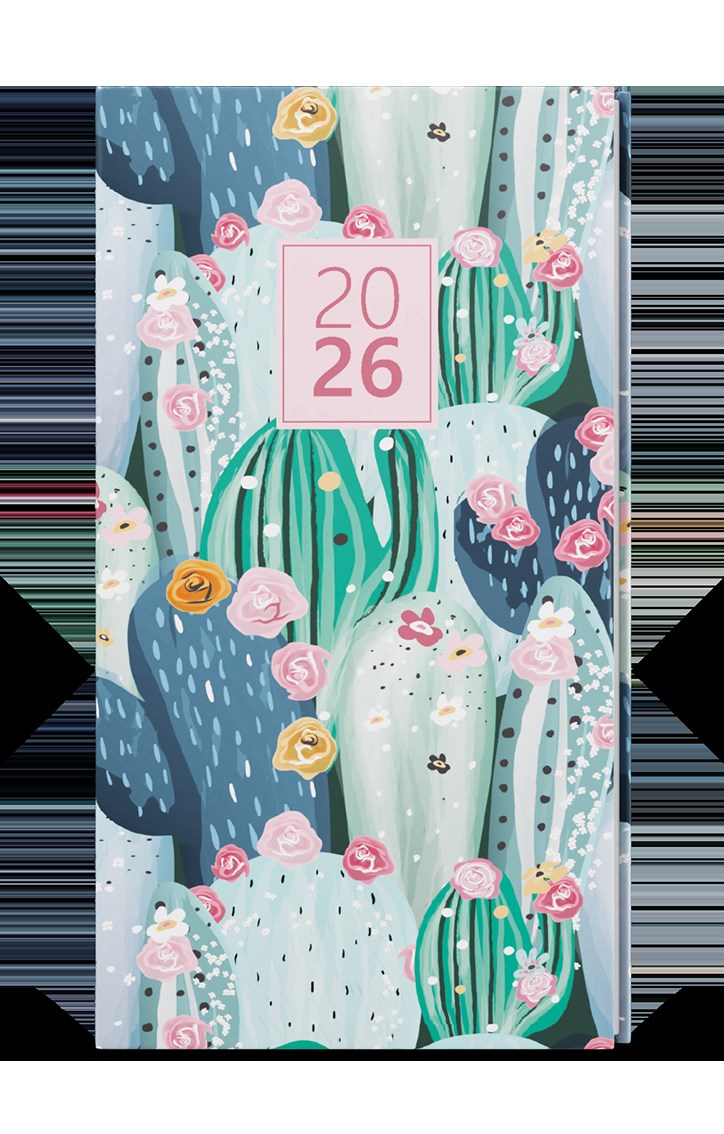 *B26  BTJ9-4-26  Týdenní diář - Jakub - Lamino - kapesní - Kaktus , parciální lak