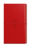 *B26  BTJk24-6-26  Týdenní diář - Jakub - Dueto - kapesní - diář+blok - červená , krémový papír, kulatá červená gumička