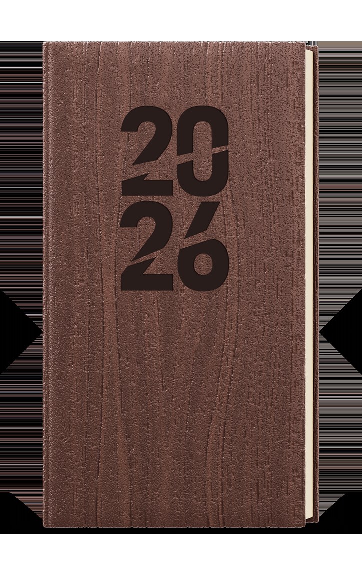 *B26  BTJk65-7-26  Týdenní diář - Jakub - Wood - kapesní - hnědá , krémový papír