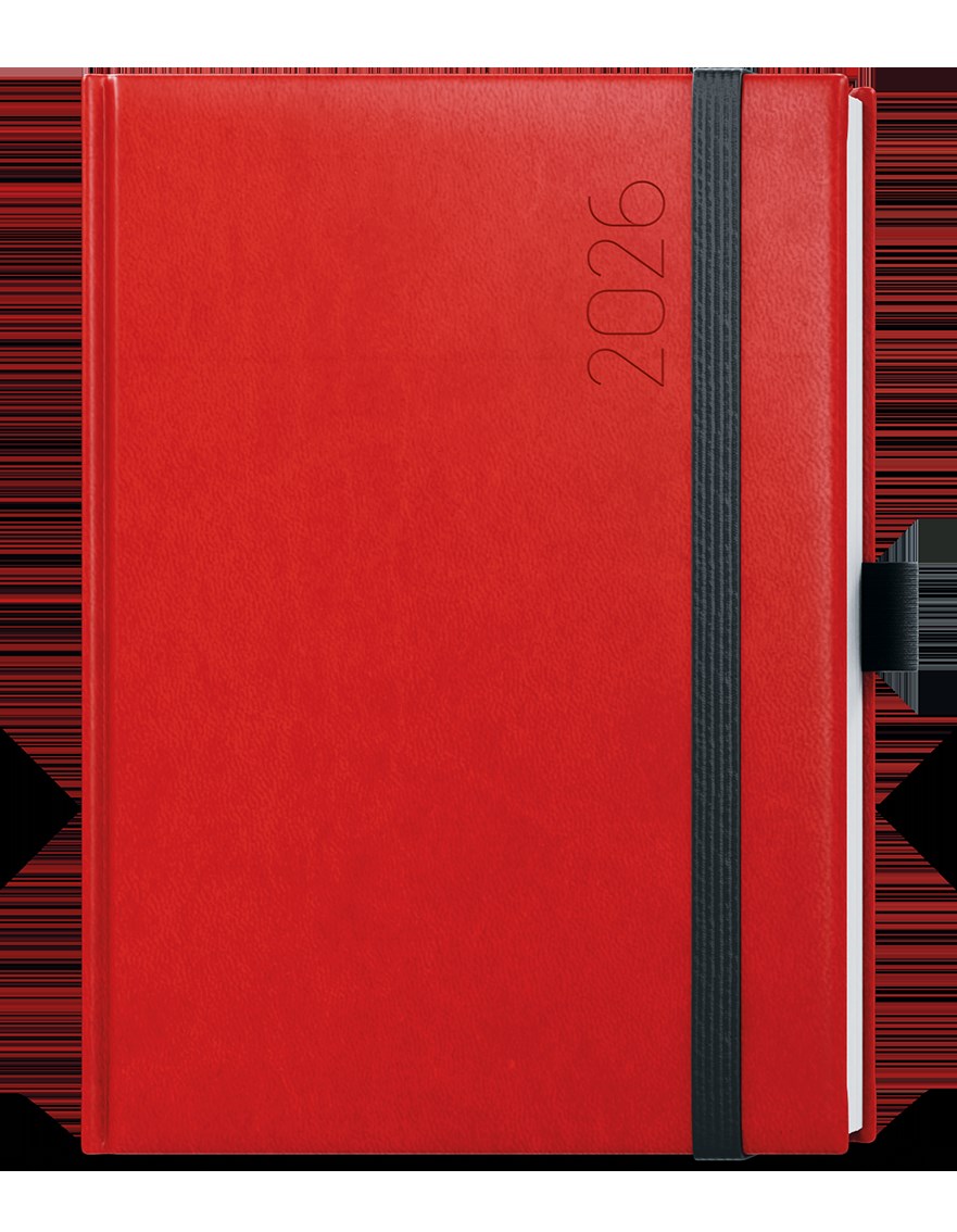 *B26  BTO3-6-26  Týdenní diář - Oskar - Reno - A5 - červená , černá gumička