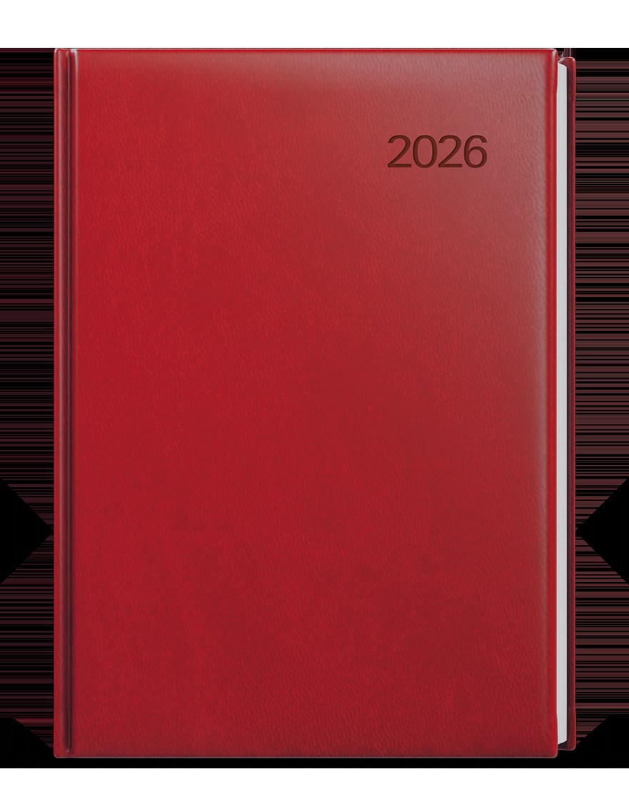 *B26  BTO6-3-26  Týdenní diář - Oskar - Vivella  - A5 - bordó