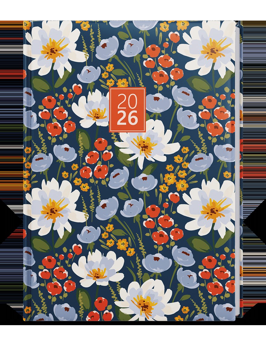 *B26  BTP9-5-26 Týdenní diář - Prokop - Lamino - B6 - Květiny , parciální lak