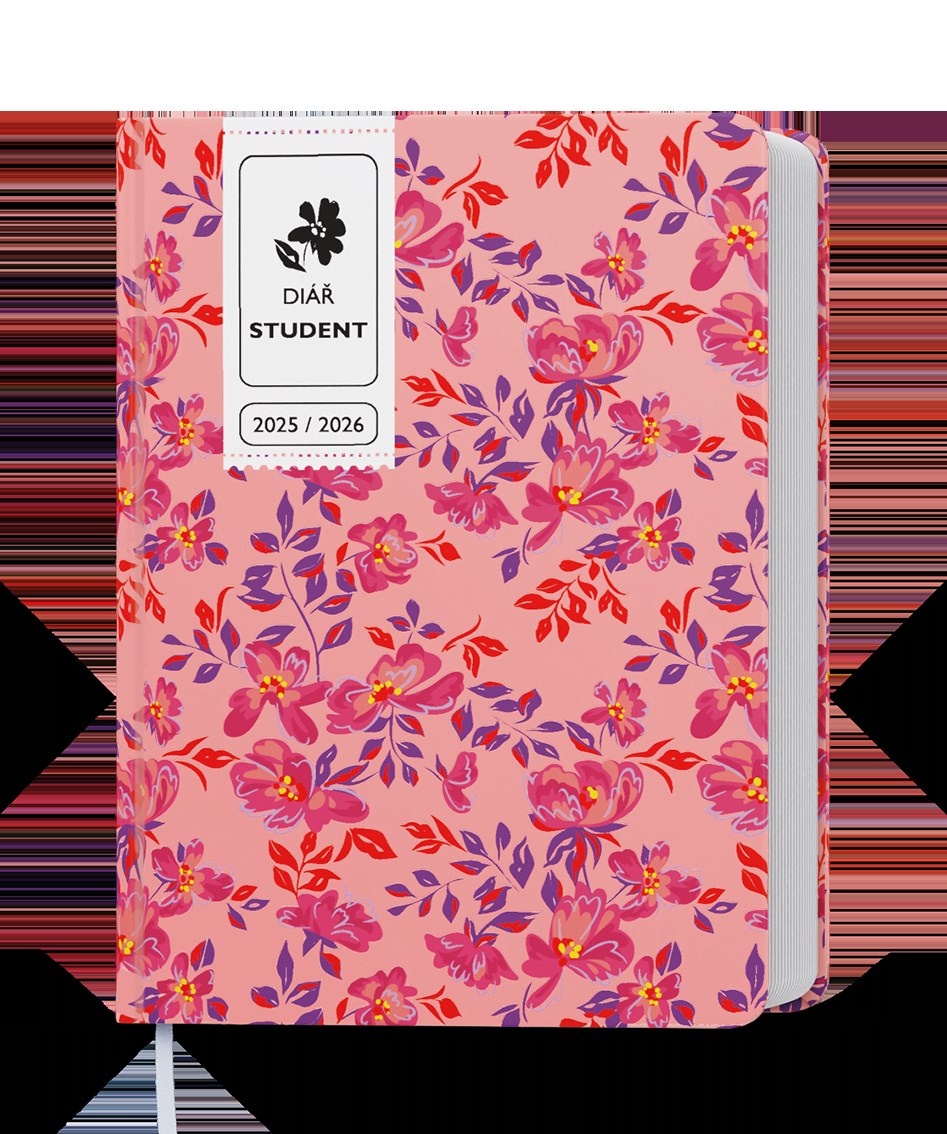 *B26  BTS9-2-26  Týdenní diář - Student - V8 - lamino - kapesní - Růžový , kalendárium září 2025 - srpen 2026