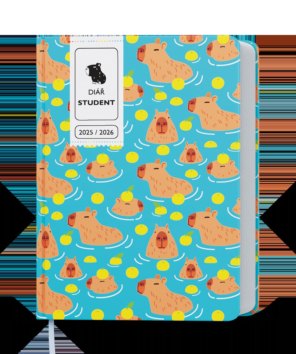 *B26  BTS9-4-26  Týdenní diář - Student - V8 - lamino - kapesní - Kapybara , kalendárium září 2025 - srpen 2026