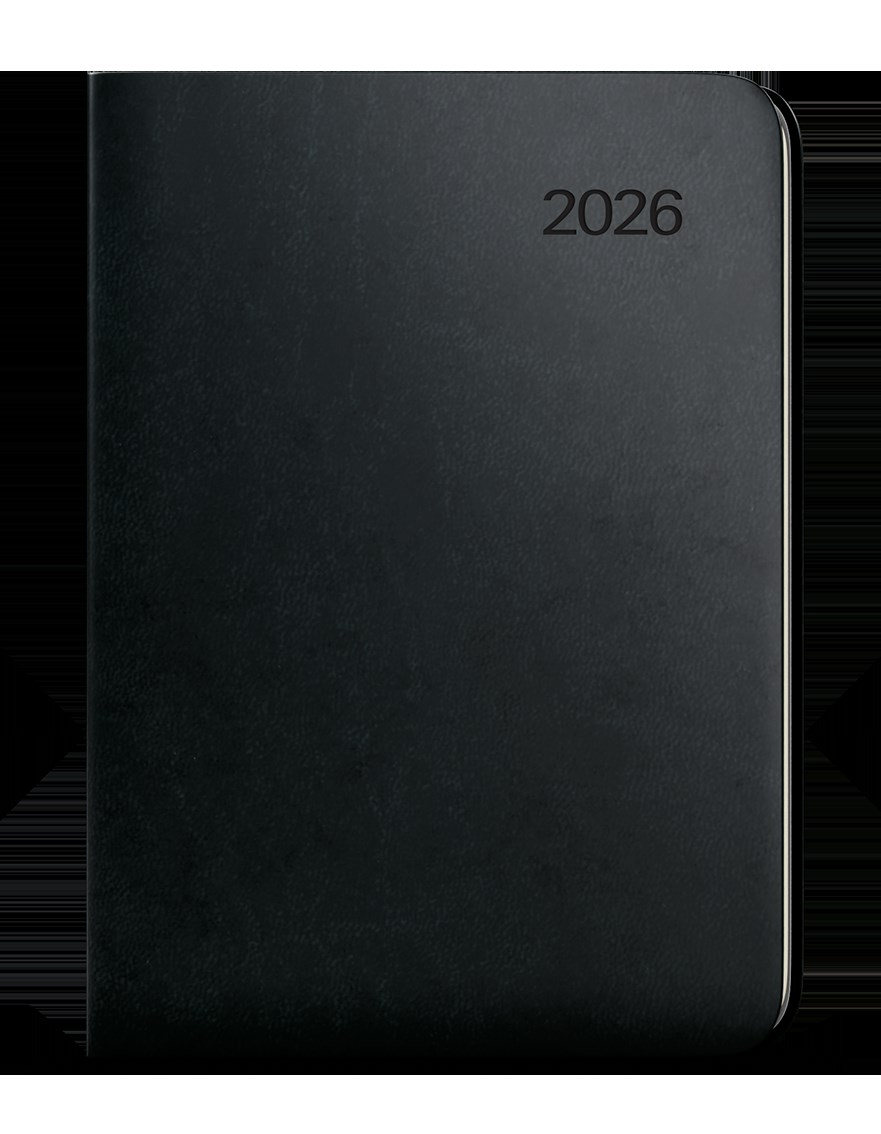*B26  BTZ6-2-26  Týdenní diář - Zoro - Vivella - A5 - černá , kulaté rohy