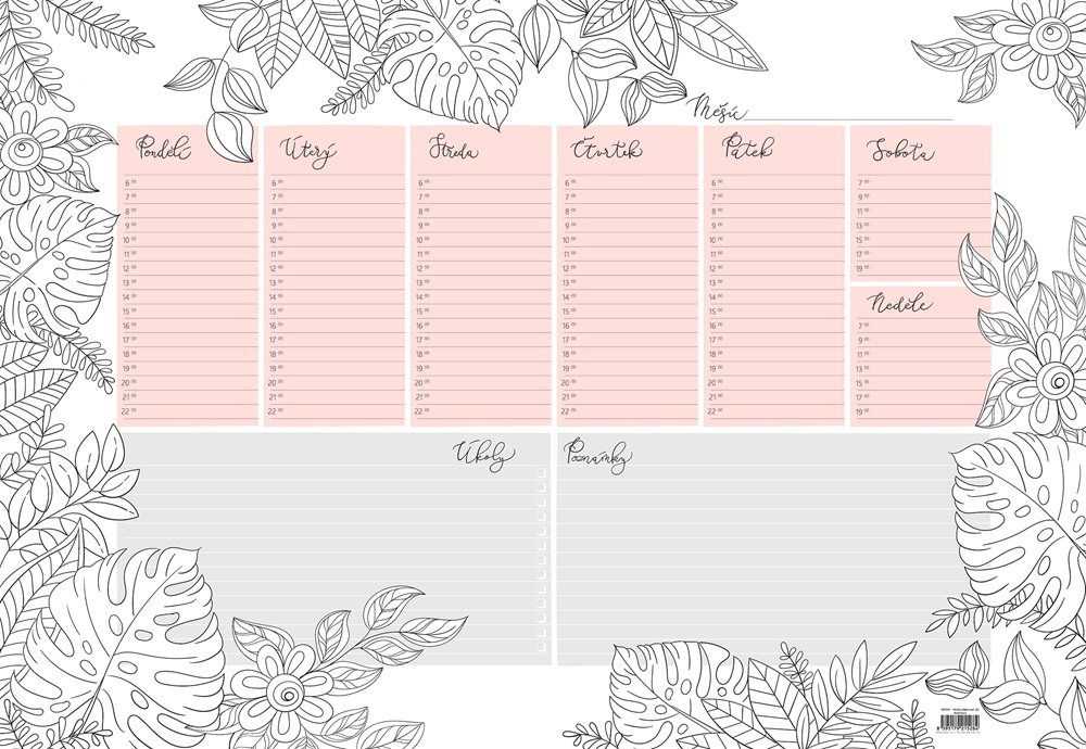 *B26  OS101  Stolní plánovač A2 - týd. mapa - 30 listů - ANTISTRES