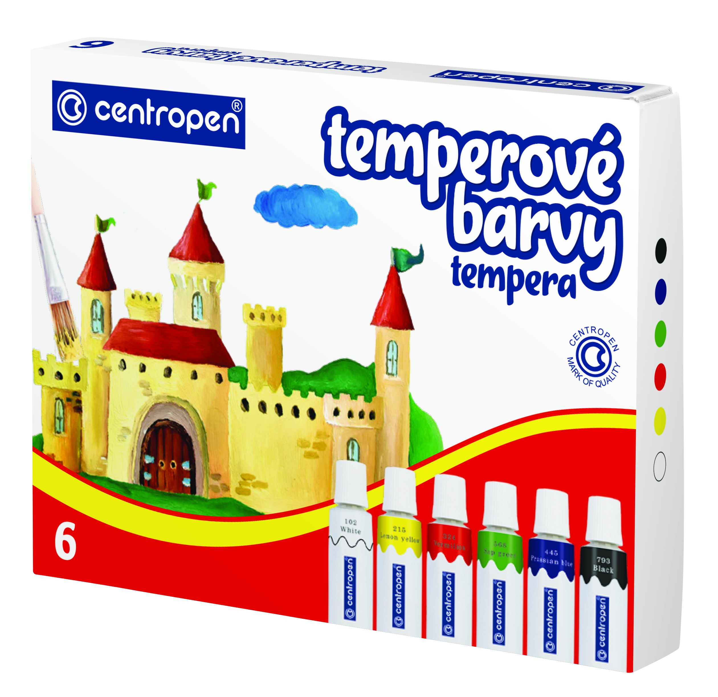 CENTROPEN Barvy temperové/12ks  12 ml 995501201