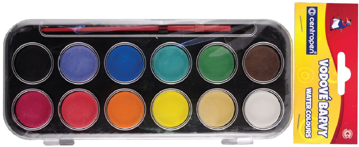 CENTROPEN barvy vodové 12 barev 30mm  99540/12