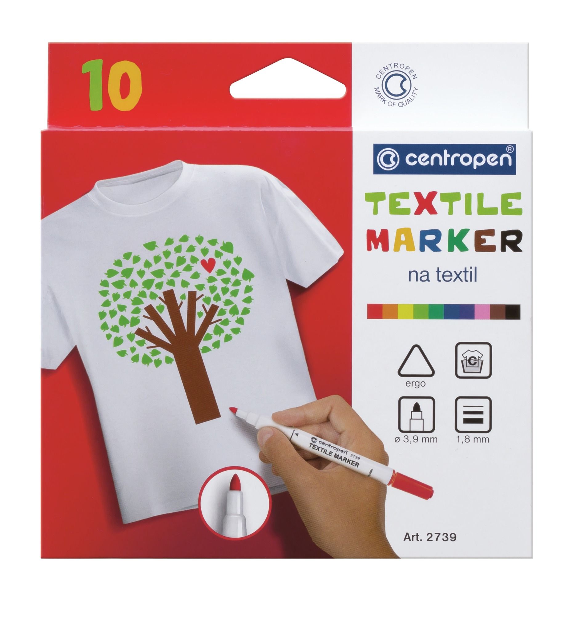 CENTROPEN popisovač 2739/10 na textil sada
