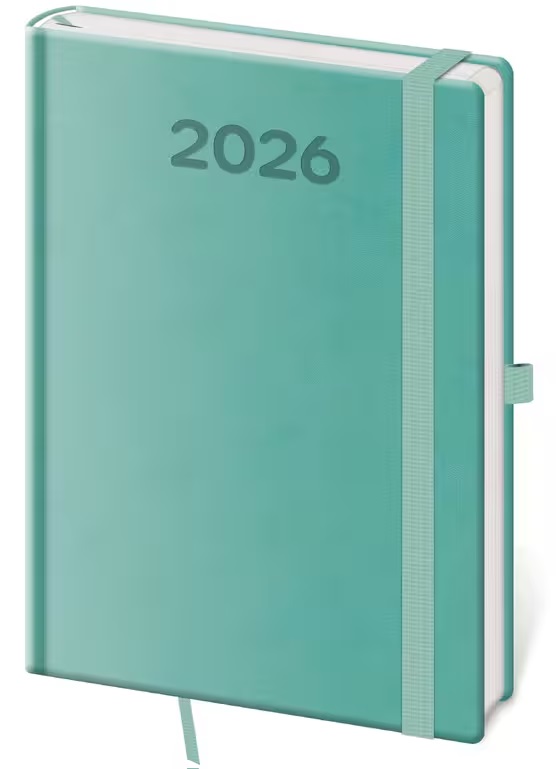 *H26  DPP422-08-26   Diář denní A5 Print Pop - světle zelená , 145x205