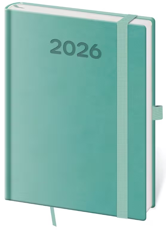 *H26  DPP423-08-26   Diář týdenní A5 Print Pop - světle zelená , 145x205