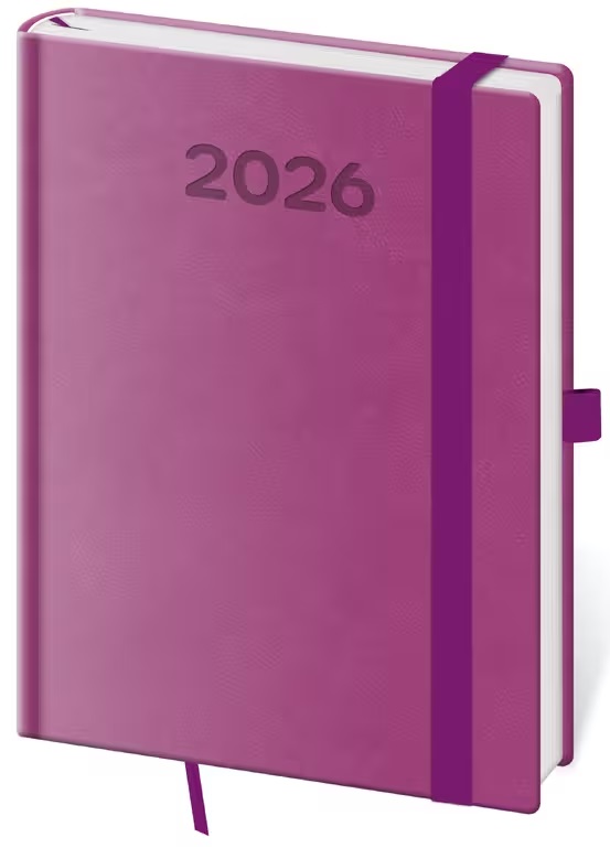 *H26  DPP423-12-26   Diář týdenní A5 Print Pop - fialová , 145x205