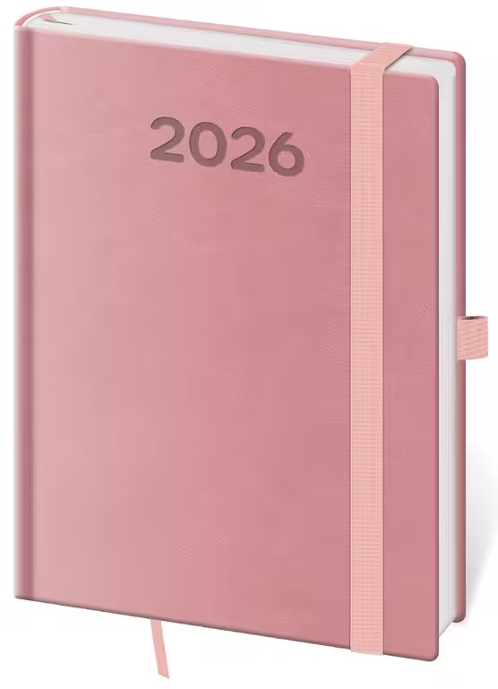 *H26  DPP433-06-26   Diář týdenní B6 Print Pop - růžová , 120x165
