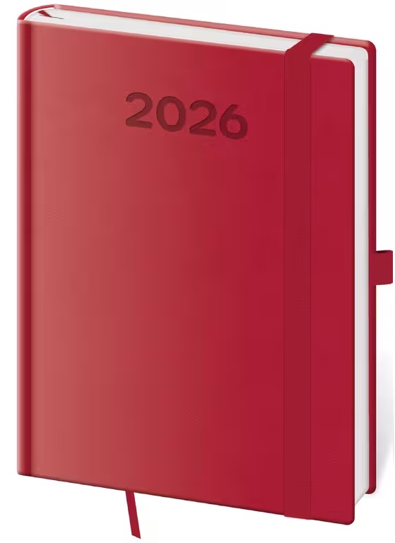 *H26  DPP433-14-26   Diář týdenní B6 Print Pop - malinová , 120x165