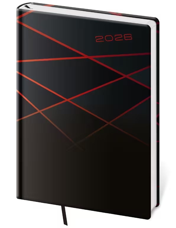 *H26  DV422-01-26   Diář denní A5 Vario - 1 BLACK DESIGN , 145x205