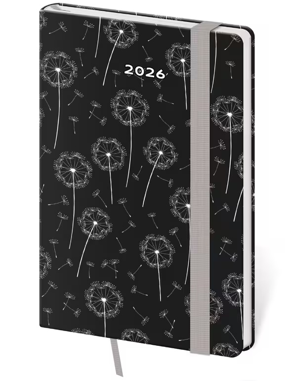 *H26  DV436-26-26   Diář týdenní kapesní Vario - Dandelion s gumičkou , 90x140