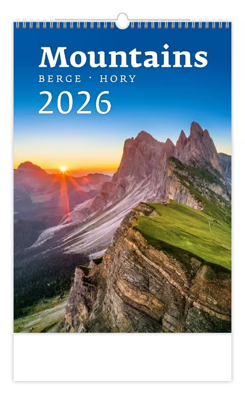 *H26  N126-26  nástěnný kalendář  Mountains/Berge/Hory , 315x450(70)