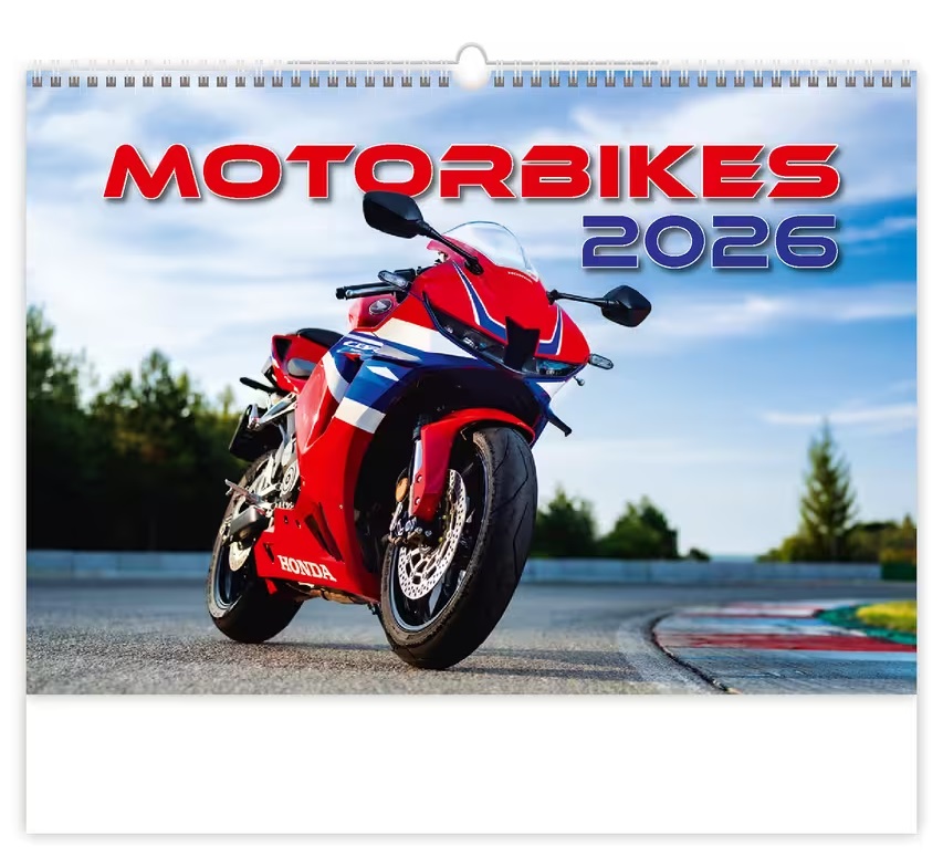 *H26  N154-26  nástěnný kalendář  Motorbikes , 450x315(70)