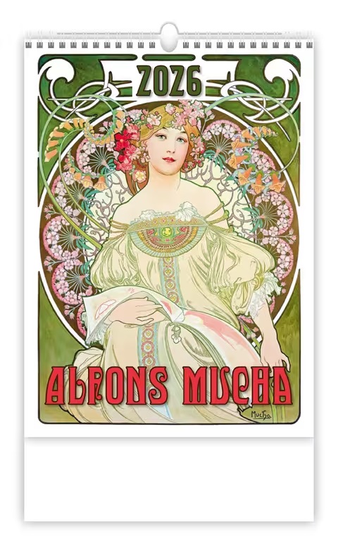 *H26  N177-26  nástěnný kalendář  Alfons Mucha   NEW , 240x330(70)