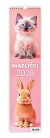*H26  N196-26  nástěnný kalendář  Mazlíčci , 120x480