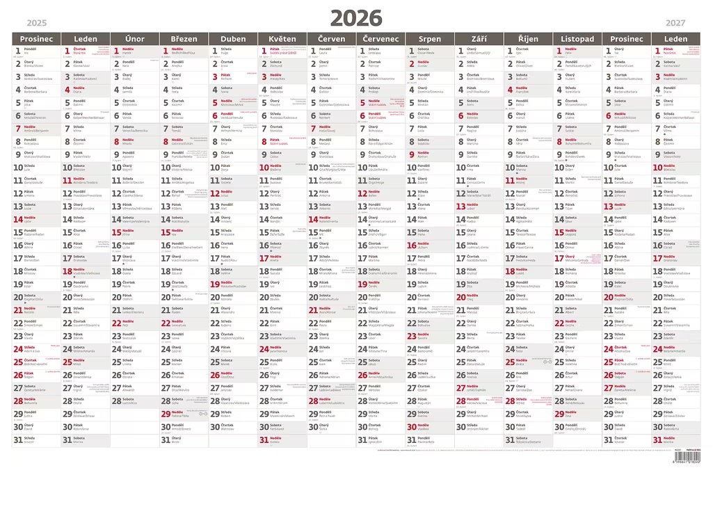 *H26  N221-26   Plánovací roční mapa A1 bezobrázková , 880x640