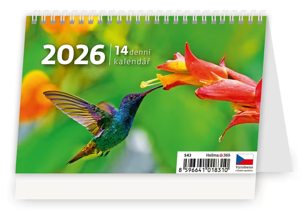 *H26  S43-26  stolní  MINI 14denní kalendář , 151x99(20)