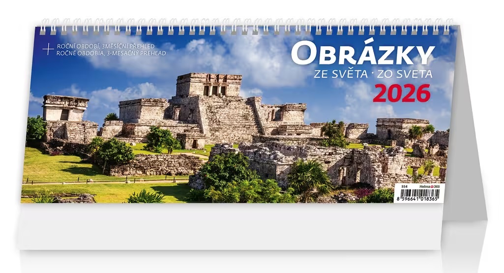 *H26  S54-26  stolní  Obrázky ze světa/Obrázky zo sveta , 321x134(35)