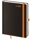 *H27  DB423-5-26   Diář týdenní A5 Black Orange s poutkem na propisku , 145x205