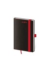 *H27  DB436-1-24  Diář týdenní kapesní Black Red s poutkem na propisku  ,  90x140