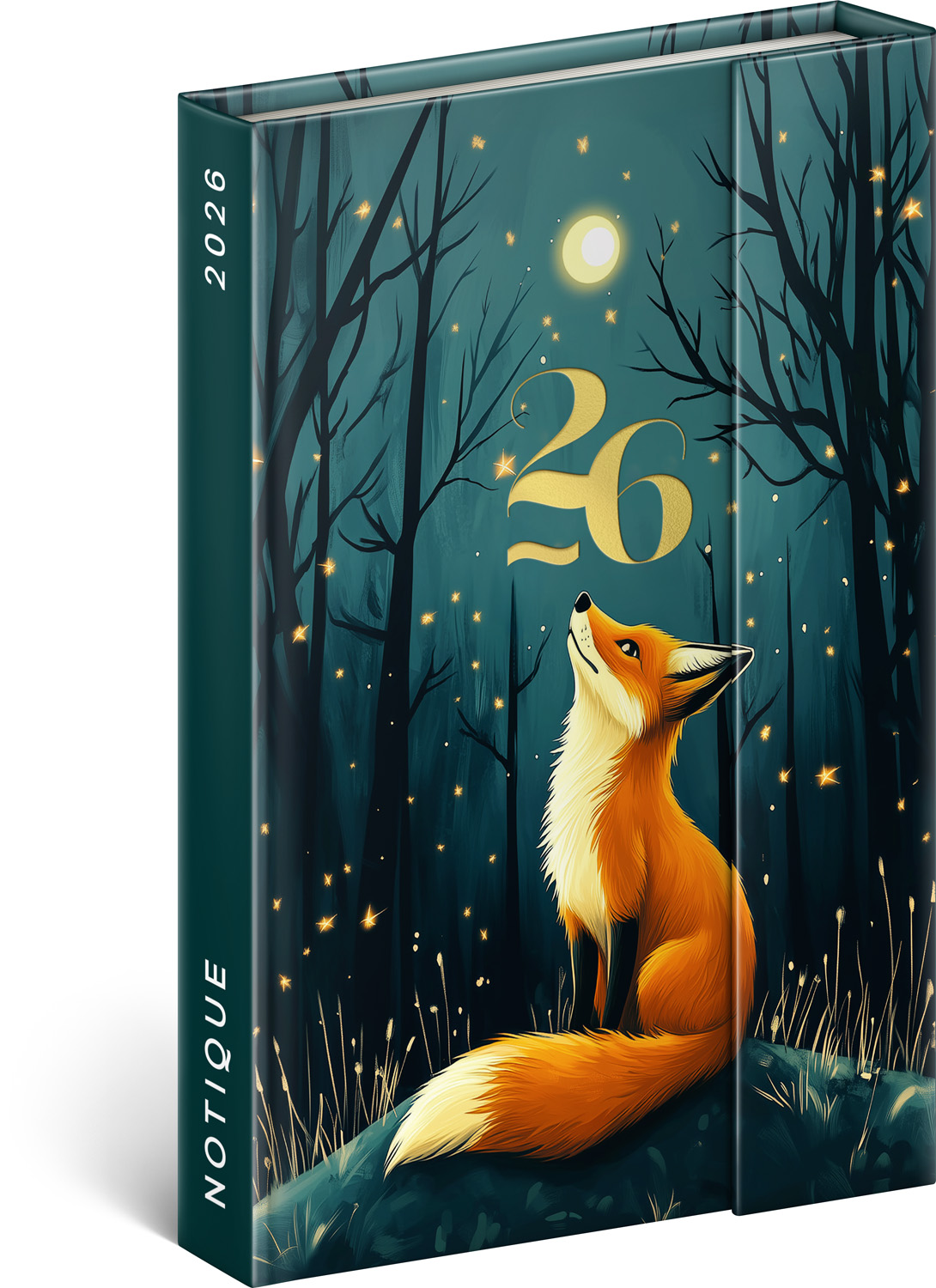 *P26  PGD-35549-Z  NOTIQUE Týdenní magnetický diář Liška 2026, 11 x 16 cm