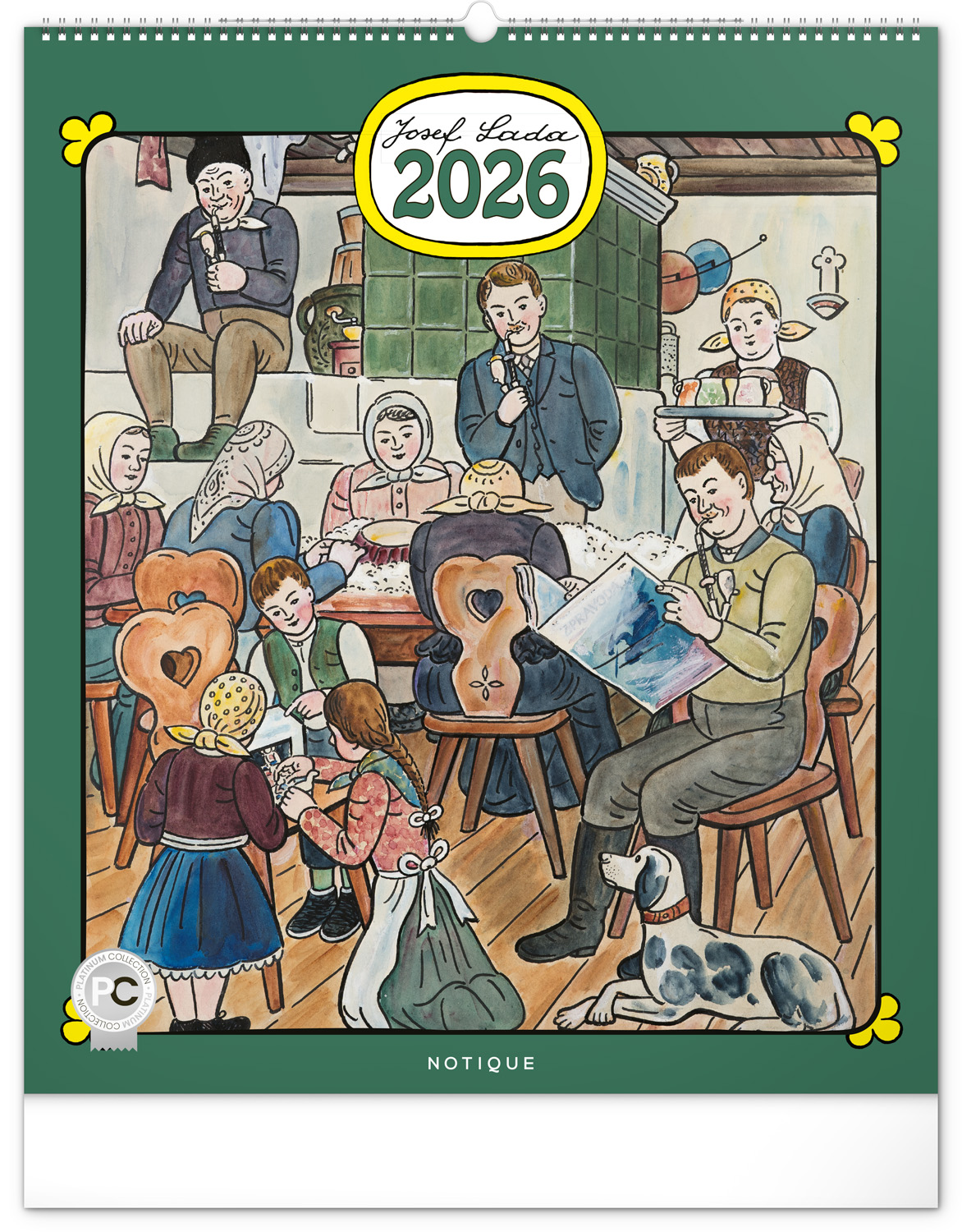 *P26  PGN-35190-L  NOTIQUE Nástěnný kalendář Josef Lada 2026, 48 x 56 cm