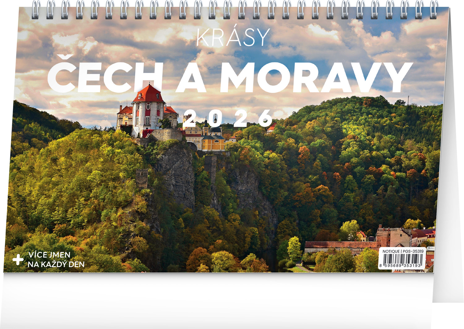 *P26  PGS-35319  NOTIQUE Stolní kalendář Krásy Čech a Moravy 2026, 23,1 x 14,5 cm