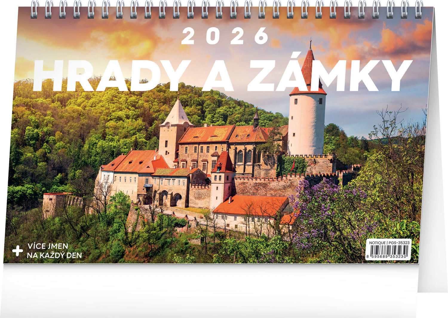 *P26  PGS-35323  NOTIQUE Stolní kalendář Hrady a zámky 2026, 23,1 x 14,5 cm