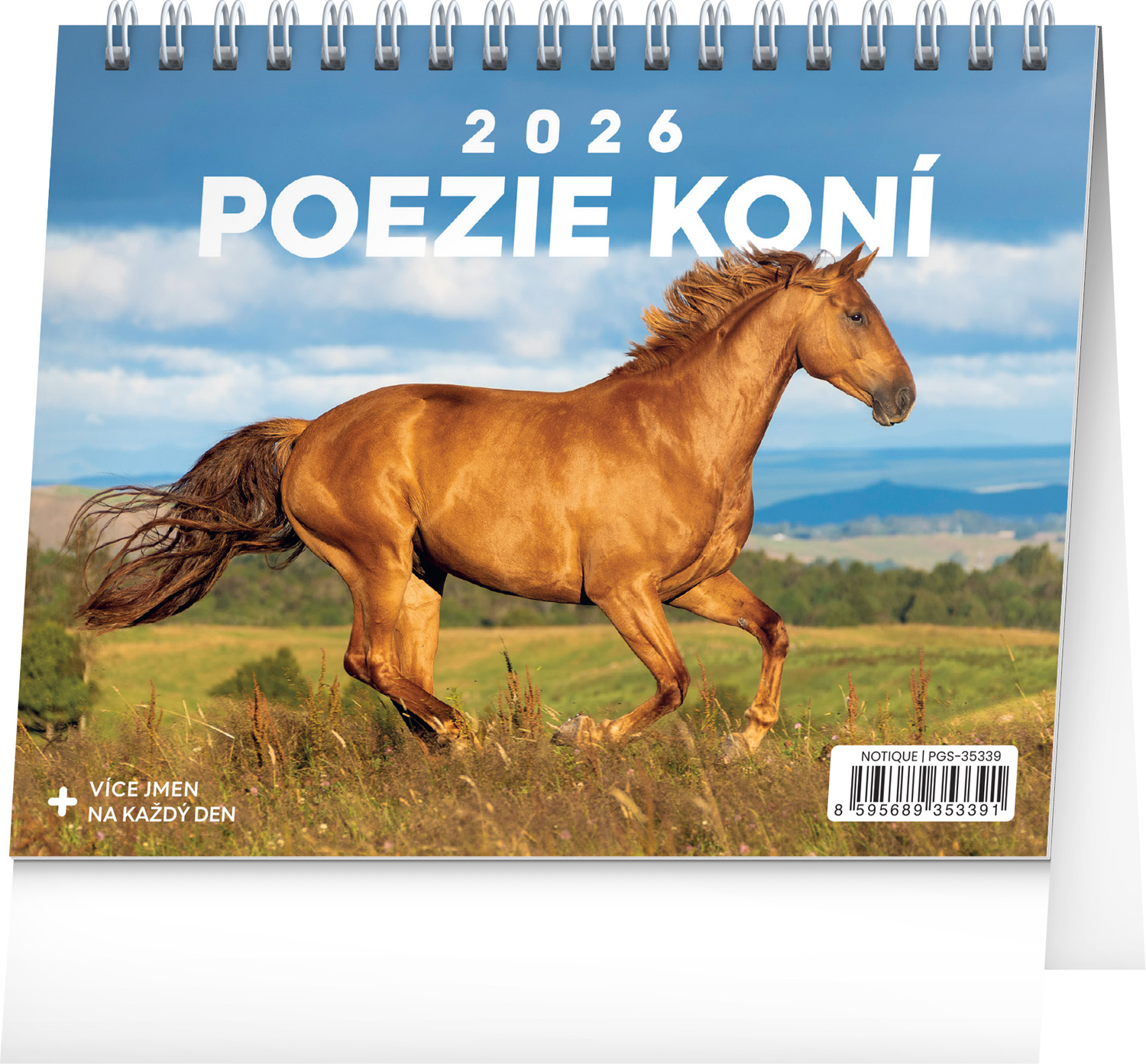 *P26  PGS-35339  NOTIQUE Stolní kalendář Poezie koní 2026, 16,5 x 13 cm
