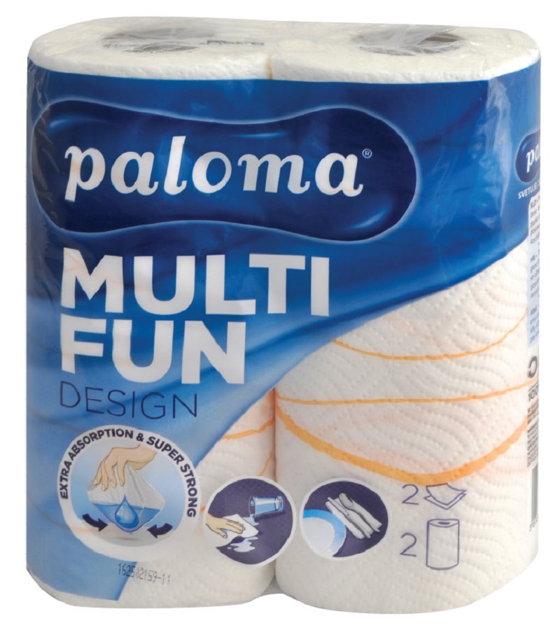 Papírové utěrky 2vr./2ks kuchyňské Paloma 2x11m    116371