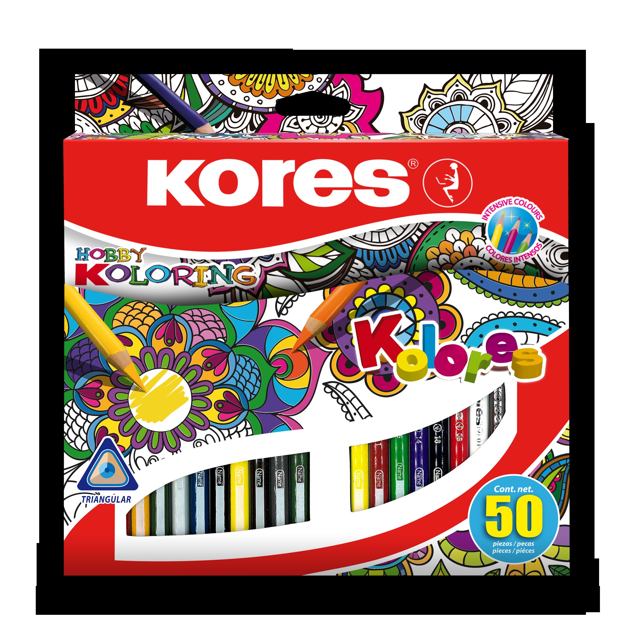 Pastelky trojhranné Mandalas 50 ks 93350