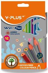 Pastelky trojhranné WE-FISH/12ks JUMBO Y-Plus  YTC150200 (DOPRODEJ)
