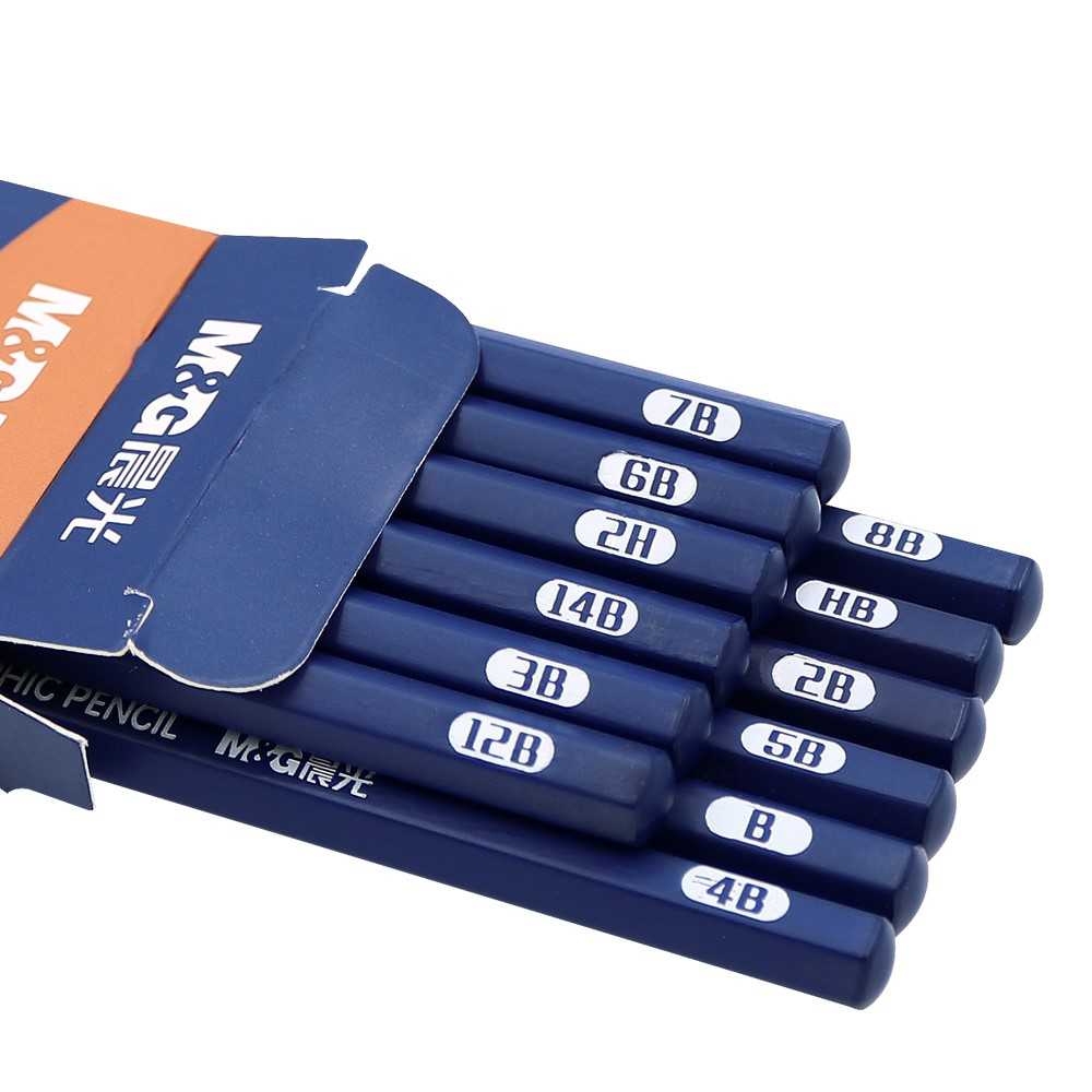 Tužka grafitová  M&G Graphic všechny tvrdosti od  2H po 14B - sada 12 ks