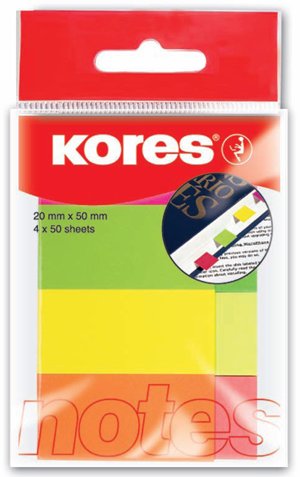 bloček-záložka sam.20x50mm Kores Multicolor 4barvy 45104