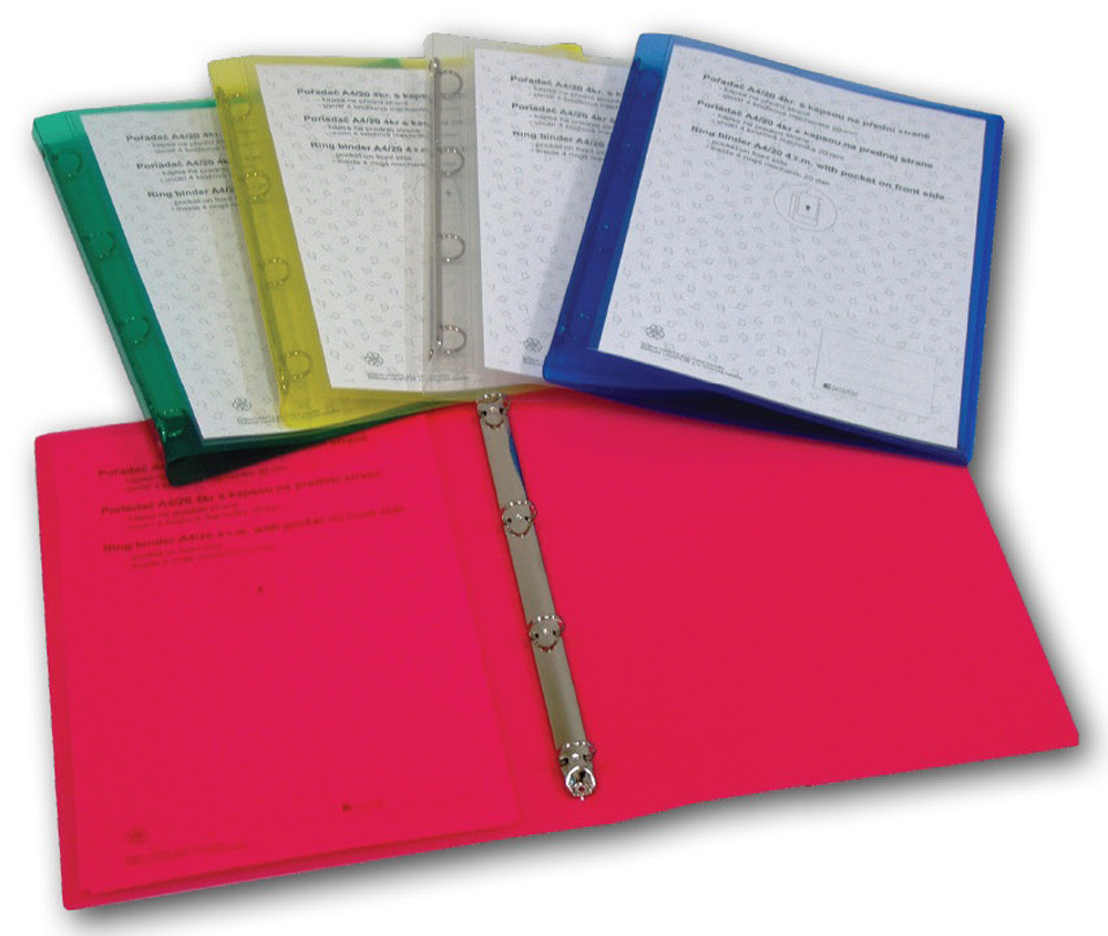 pořadač A4 PP 2-kroužek s kapsou 5221