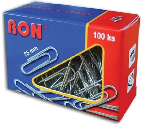 sponky kancelářské 451 ZN 25mm kulaté 100ks