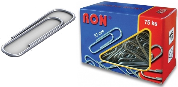 sponky kancelářské 453 ZN 32mm kulaté 75ks